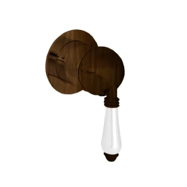 Nicolazzi Petit Mont Blanc Внешняя часть встраиваемого смесителя для душа, 1 источник, ручки керамика с декором, цвет: Tuscan Brass (3406MTB76)