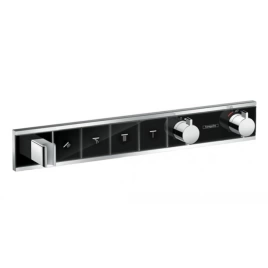 Hansgrohe RainSelect Встраиваемый термостат для душа на 4 источника, с держ. душа (внешняя часть), цвет: черный/хром (15357600)