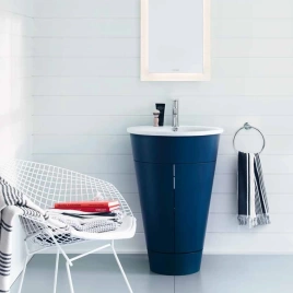 Duravit Starck 1 Тумба напольная 600x560xh825 мм, для раковины 040658, с 2мя дверцами, 1 полка, цвет: night blue satin matt (S1952009898)