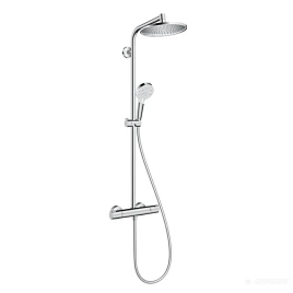 HG Crometta Showerpipe S 240 SHP: термостат для душа + стойка с верхним душем 240мм + ручной душ со шлангом 160мм, цвет хром (27267000)