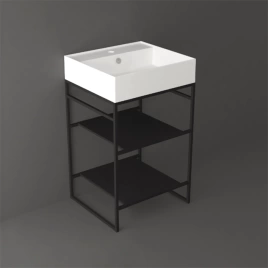SIMAS AGILE Структура металлическая 51x46xh72 см, напольная, для раковины AG51, с 2 полками, цвет черный матовый