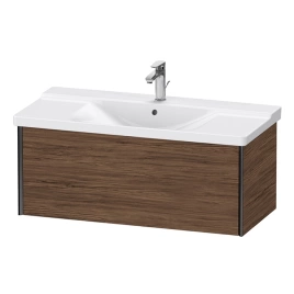 Duravit XViu Тумба подвесная 405x1010x469мм, для раковин 233210, 233310, 233410, 1 ящик, цвет: walnut dark/черный матовый (XV40170B221)