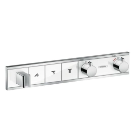 Hansgrohe RainSelect Встраиваемый термостат для душа на 3 источника, с держ. душа (внешняя часть), цвет: белый/хром (15356400)
