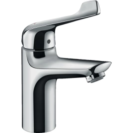 Hansgrohe Novus Care Смеситель для раковины 100, на 1 отв, с донным клапаном, излив 118мм, h98мм, с длинной рукояткой, цвет: хром (71921000)