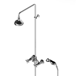 Stella Roma Душевой комплект 3284/301/314A-140: смеситель, штанга+ручной+верхний душ 140мм, цвет: хром (RM 02511 CR00)