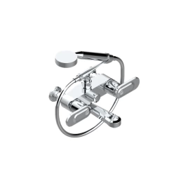 THG CORVAIR A MANETTES FIOR DI BOSCO Смеситель для ванны настенный, с ручным душем и шлангом 1500 мм, цвет хром (U8L-A02-13B)