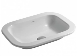 Раковина AZZURRA GLAZE встраиваемая на столешницу 50x40см без отв под смеситель цвет белый