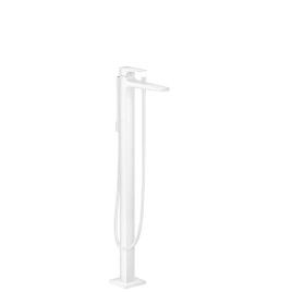 Hansgrohe Metropol Смеситель для ванны, на 1 отв, напольный, с ручным душем, излив 235мм, цвет: белый матовый (без встройки) (32532700)