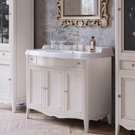 TW Veronica, База с раковиной Simas AR874bix1 105x56см, с 1отв, 2 верх.ящ. 3 распашные дверки, доводч. Blum, ручки: Riflesso бронза, цвет: VINTAGE (VER5105-V+AR874bix1 комплект)
