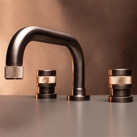 Nicolazzi Khady Смеситель для раковины на 3 отв, цвет: Black Nichel/Rose Gold (2418TCNKNRG21)