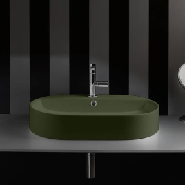 Kerasan Ciotola Раковина-чаша 65х40хh12см, с 1отв., с переливом, цвет: Verde muschio (028511*1)