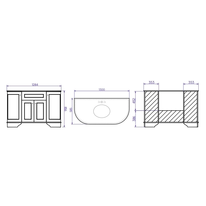 TW YORK База с раков.Simas S53 bi, 129x58xh86см, 4 расп. дв, доводч. Blum, ручки: бронза, цвет: bianco, декор: oro antico (без мрамора) (YOR4130-BO+S53 bi комплект) фото 2