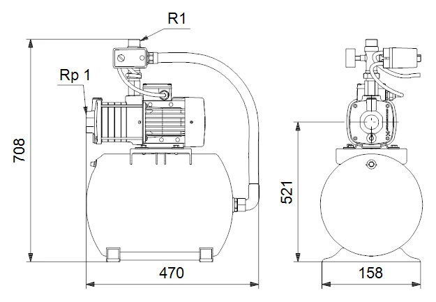 Насосная станция Grundfos CMB 3-37 бак 24 л фото 3