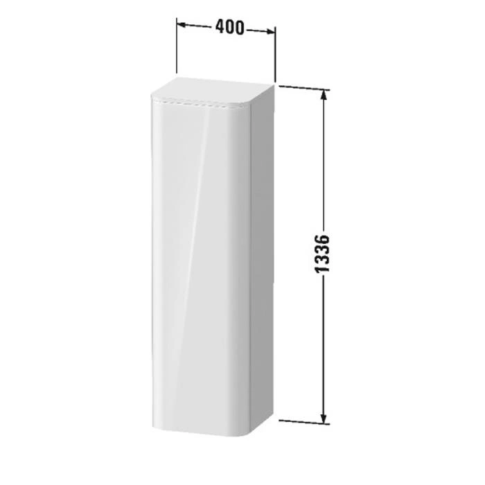 Duravit Happy D.2 Plus Комплект - Пенал подвесной 1336x400x360мм, 1дверь, 3 стекл. полки, DX c Декоративным Топ16x403x364мм, цвет: Графит суперматов (HP1261R8080 + топ HP030008080) фото 2