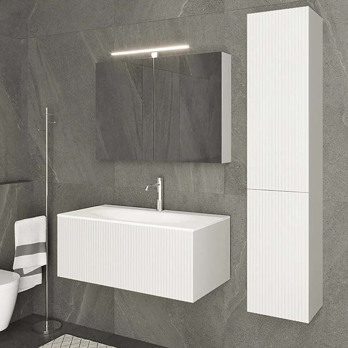 TW Shape комплект мебели, база с раковиной Kerasan 547001x1, 102х52см, с 1-м выдвиж. ящиком с механизмом push to open, цвет: белый матовый RAL9003 (SHAP100-B+547001x1) фото 1