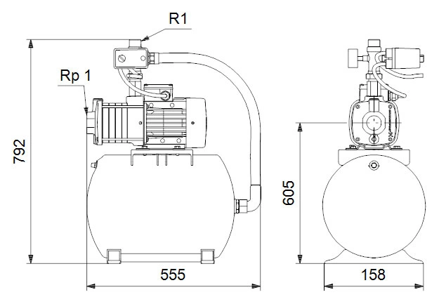 Насосная станция Grundfos CMB 3-55 бак 60 л фото 3